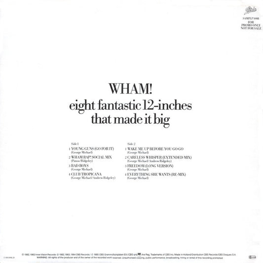 Wham! : Eight Fantastic 12-Inches That Made It Big (LP, Comp, Promo)