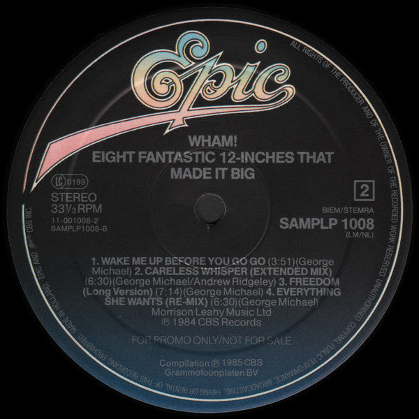 Wham! : Eight Fantastic 12-Inches That Made It Big (LP, Comp, Promo)