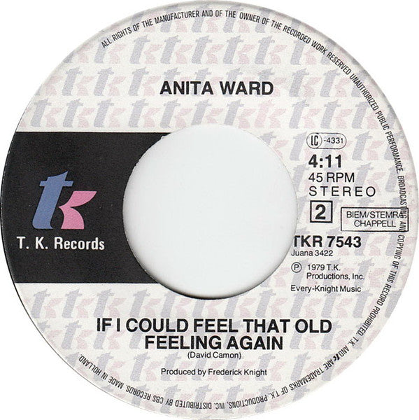 Anita Ward : Ring My Bell (7", Single)
