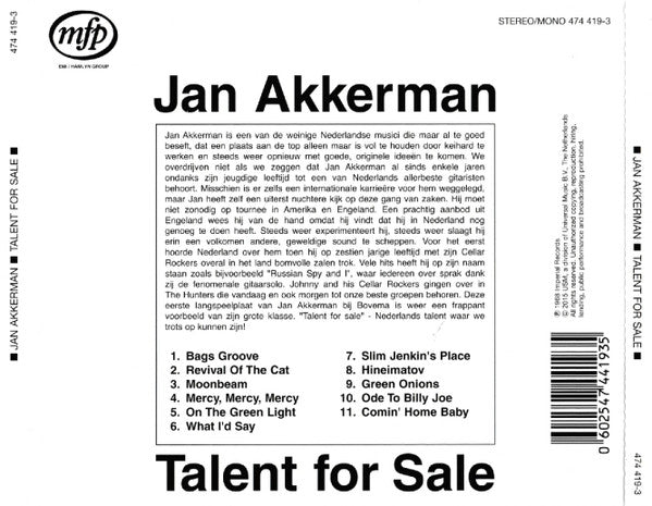 Jan Akkerman : Talent For Sale (CD, Album, RE, RM)