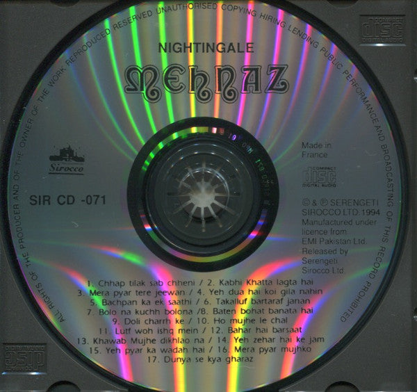 Mehnaz (2) : Nightingale Mehnaz (CD, Comp)