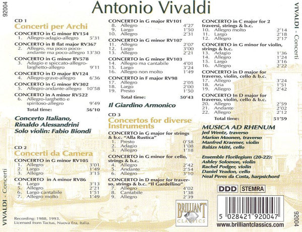 Antonio Vivaldi : Concerti (3xCD)