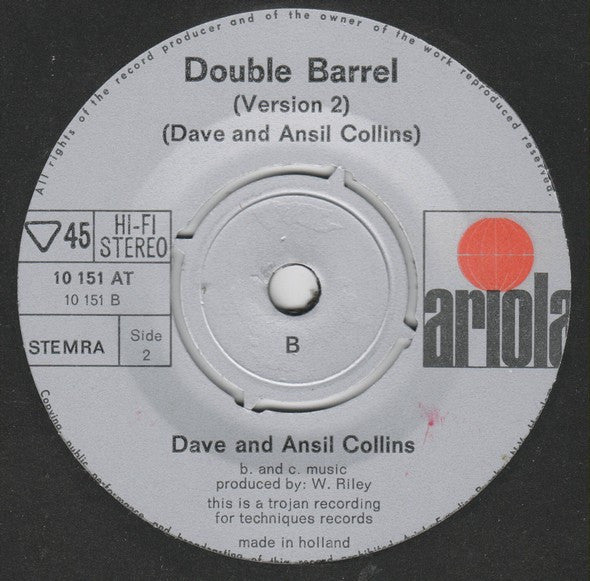 Dave & Ansel Collins : Double Barrel (7", Single)