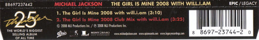 Michael Jackson With Will I Am : The Girl Is Mine 2008 (CD, Single)