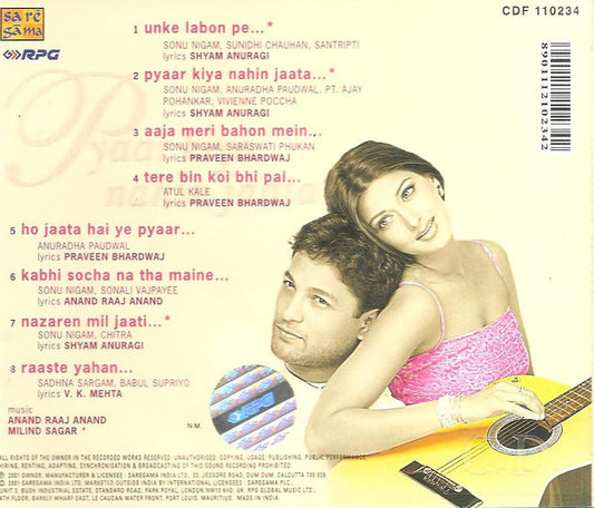 Anand Raj Anand, Milind Sagar : Pyaar Kiya Nahin Jaata (CD, RP)