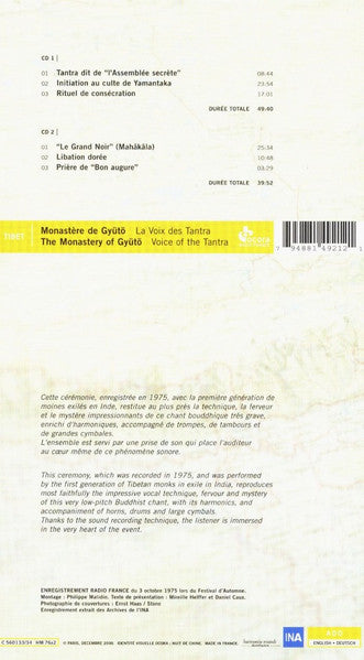Monastère De Gyütö* = The Monastery Of Gyütö* : Tibet: La Voix Des Tantra = Voice Of The Tantra (2xCD, Album)
