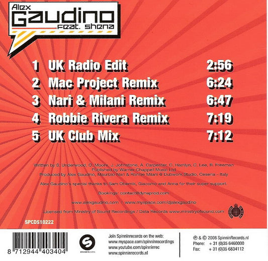 Alex Gaudino Feat. Shena : Watch Out (CD, Single)