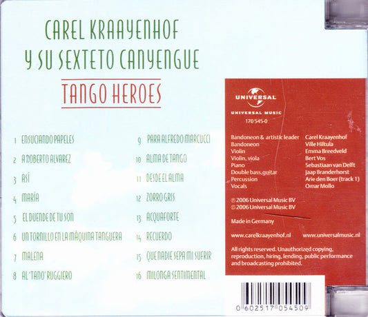 Carel Kraayenhof Y Su Sexteto Canyengue : Tango Heroes (CD, Album)