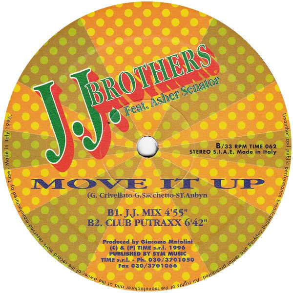JJ Brothers Feat. Asher Senator : Move It Up (12")