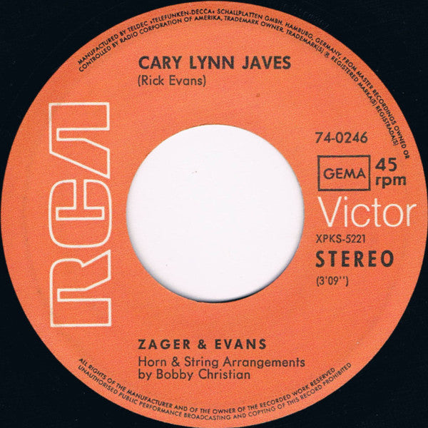Zager & Evans : Mr. Turnkey / Cary Lynn Javes (7", Single)