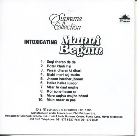 Munni Begum : Intoxicating Munni Begum (CD, Comp)