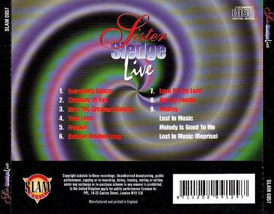 Sister Sledge : Live (CD, Album)
