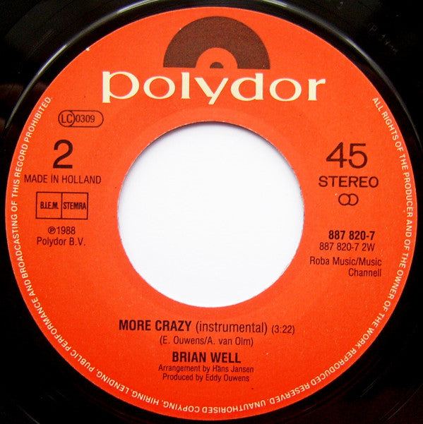 Brian Well : Maybe I'm Crazy (7")