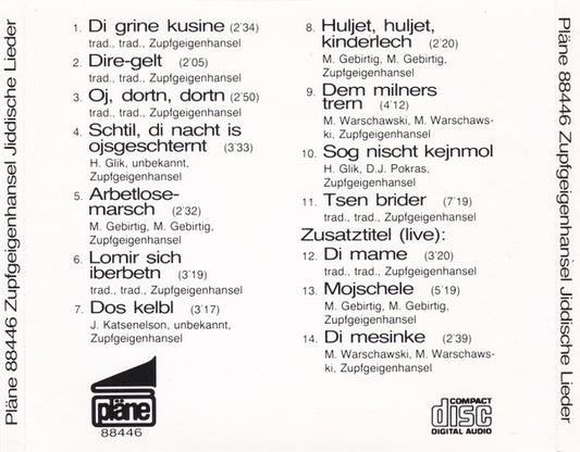 Zupfgeigenhansel : Jiddische Lieder ('ch Hob Gehert Sogn) (CD, Album)