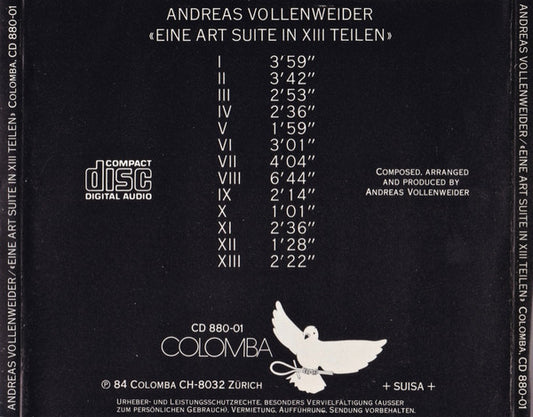 Andreas Vollenweider : Eine Art Suite In XIII Teilen (CD, Album)