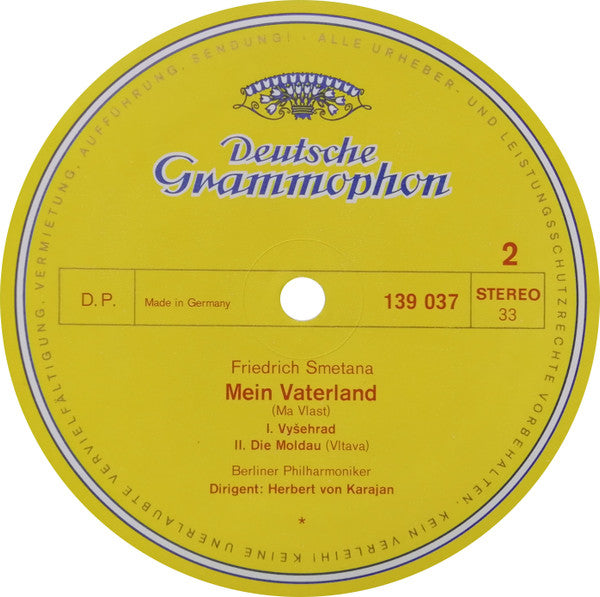 Franz Liszt / Bedřich Smetana - Berliner Philharmoniker, Herbert von Karajan : Les Préludes · Ungarische Rhapsodie Nr. 2 / Vyšehrad · Die Moldau (LP, Album, RE)