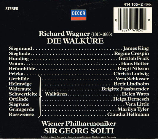 Richard Wagner / Wiener Philharmoniker / Georg Solti : Die Walküre (4xCD, Album, RE + Box)