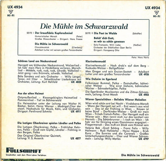 Various : Die Mühle Im Schwarzwald (7", EP, Mono, Ora)