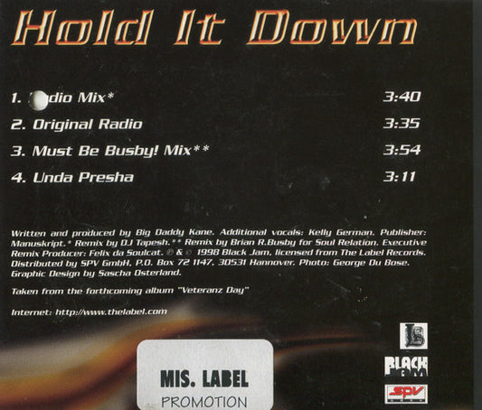 Big Daddy Kane : Hold It Down (CD, Maxi)