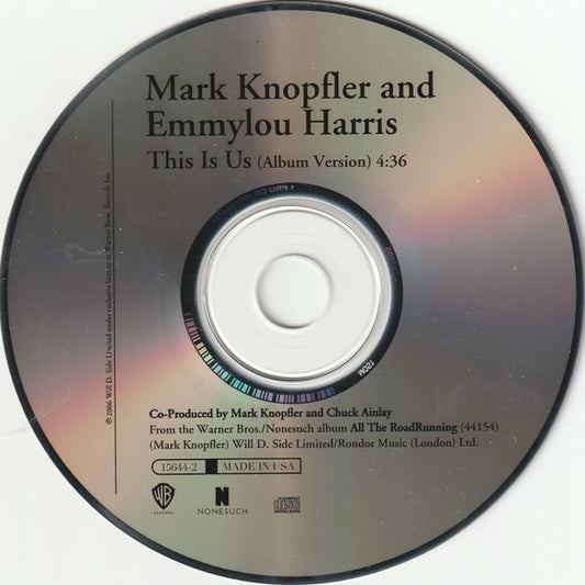 Mark Knopfler And Emmylou Harris : This Is Us (CD, Single, Promo)