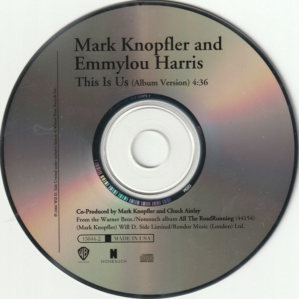 Mark Knopfler And Emmylou Harris : This Is Us (CD, Single, Promo)