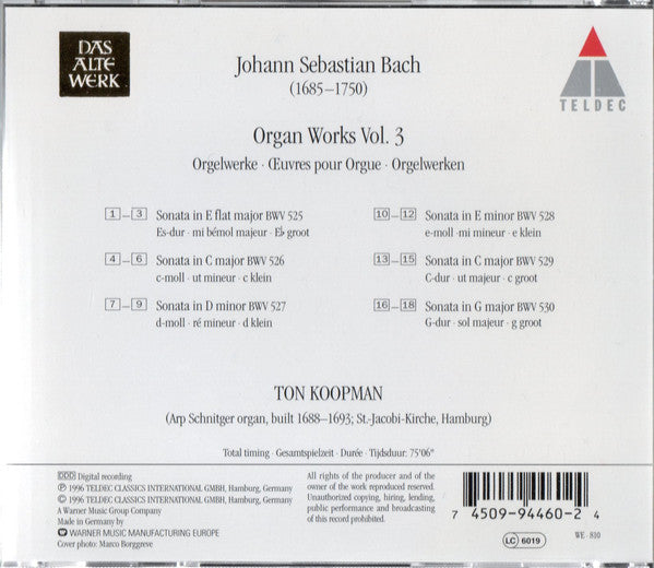 Johann Sebastian Bach, Ton Koopman : Organ Works Vol. 3 (CD, Album)
