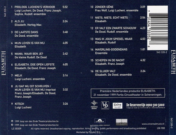 Michael Kunze En Sylvester Levay : Elisabeth (CD, Album)