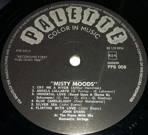 John Evans (11) : Misty Moods (LP, Album)