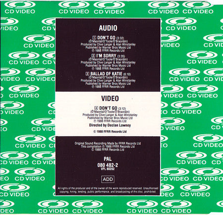 Hothouse Flowers : Don't Go (CDV, 5", Single, PAL)