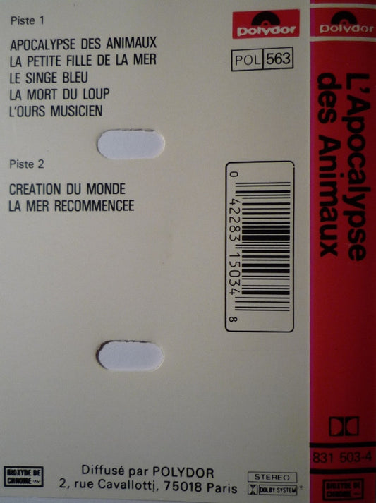 Evangelos Papathanassiou : L'Apocalypse Des Animaux (Cass, Album, RE)