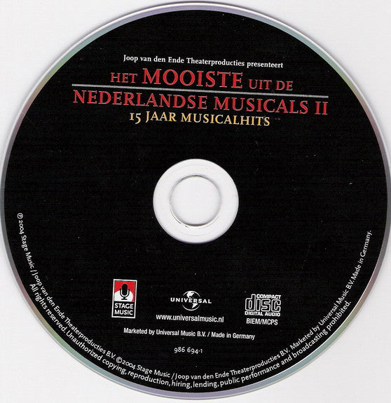 Various : Het Mooiste Uit De Nederlandse Musicals II - 15 Jaar Musicalhits (CD, Comp)