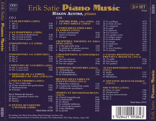 Erik Satie - Håkon Austbø : Píano Musíc (2xCD, Album)