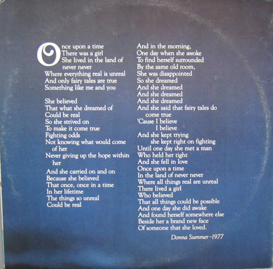 Donna Summer : Once Upon A Time... = Erase Una Vez... (2xLP, Album, Gat)