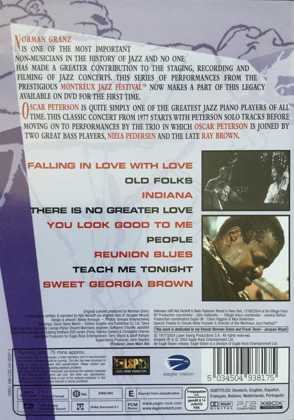 The Oscar Peterson Trio : Oscar Peterson Trio' 77 - Norman Granz' Jazz In Montreux (DVD-V, Multichannel, PAL, Dol)