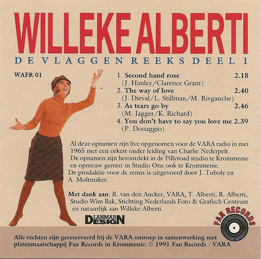 Willeke Alberti : De Vlaggen Reeks Deel 1 (CD, Single)