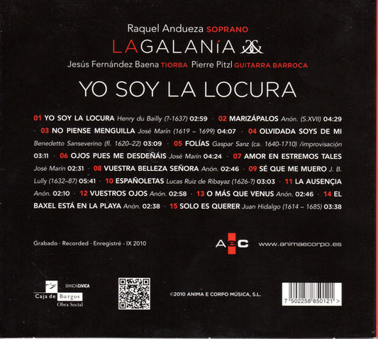 Raquel Andueza & La Galania : Yo Soy La Locura (CD, Album)