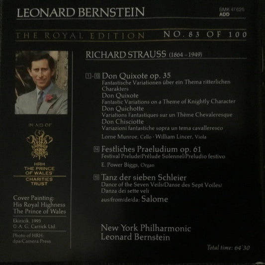 Richard Strauss, Leonard Bernstein, New York Philharmonic : Don Quixote, Festival Prelude, Dance of the Seven Veils from « Salome » (CD, Comp, RE)