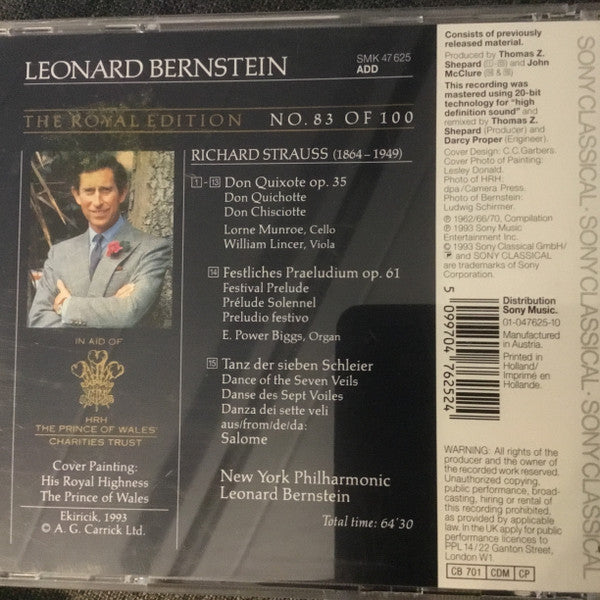 Richard Strauss, Leonard Bernstein, New York Philharmonic : Don Quixote, Festival Prelude, Dance of the Seven Veils from « Salome » (CD, Comp, RE)