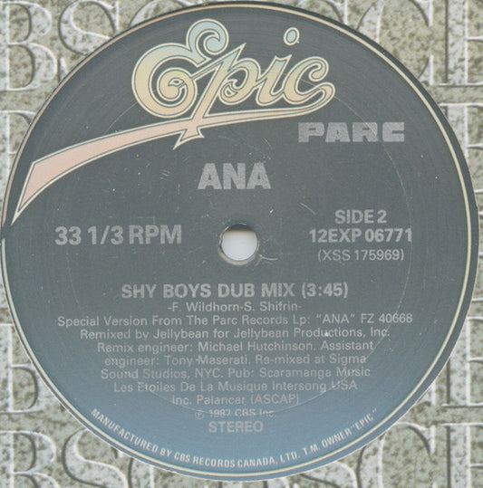 Ana : Shy Boys (12", Maxi)