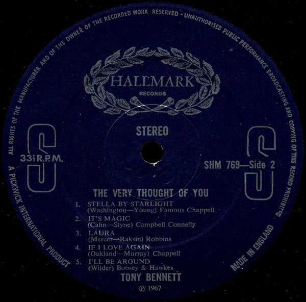 Tony Bennett : The Very Thought Of You (LP, Comp)