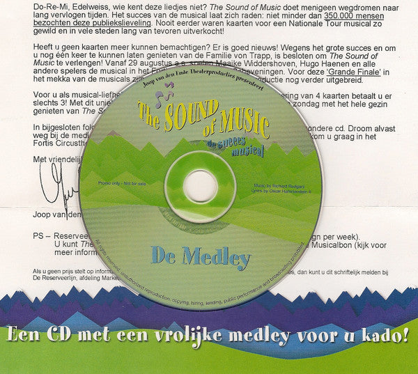 Various : The Sound Of Music - De Succesmusical - De Medley (CD, Single, Promo)