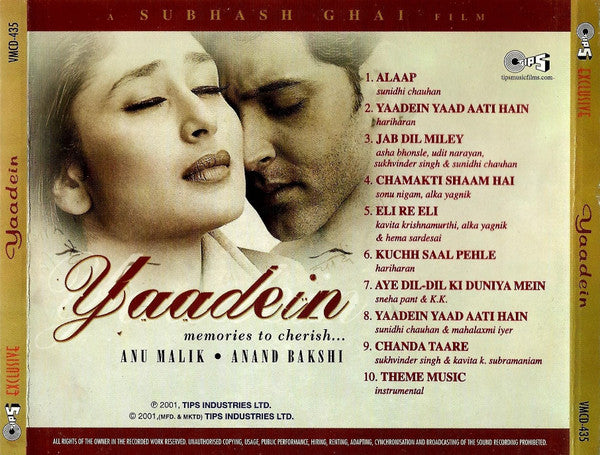 Anu Malik : Yaadein ... (CD)