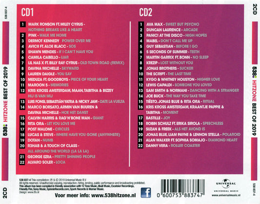 Various : 538 - Hitzone - Best Of 2019 (2xCD, Comp)