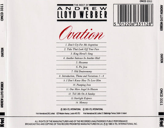 Andrew Lloyd Webber : Ovation - The Best Of Andrew Lloyd Webber (CD, Comp)