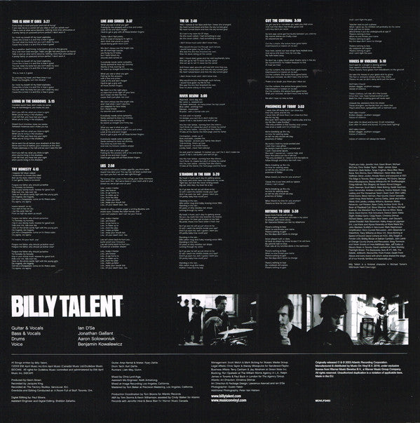 Billy Talent : Billy Talent (LP, Album, Num, RE, Tra)