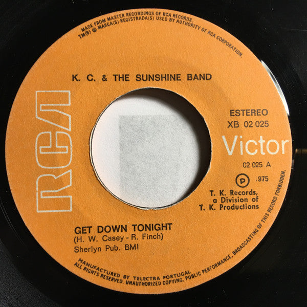 KC & The Sunshine Band : Get Down Tonight (7", Single)