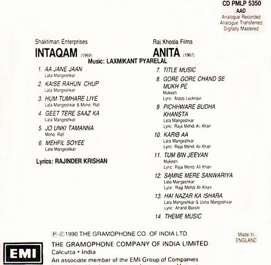 Laxmikant-Pyarelal : Intaqam / Anita (CD, Comp)