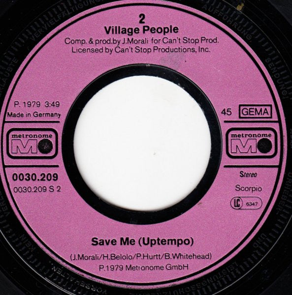 Village People : Sleazy (7", Single)