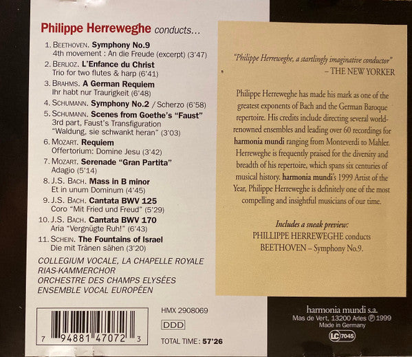 Philippe Herreweghe : The Artistry of Philippe Herreweghe (CD, Comp)