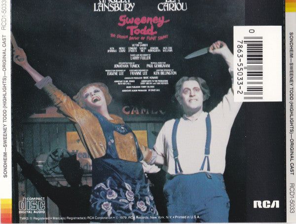 Angela Lansbury, Len Cariou : Sweeney Todd: The Demon Barber Of Fleet Street (Highlights) (CD, Album)